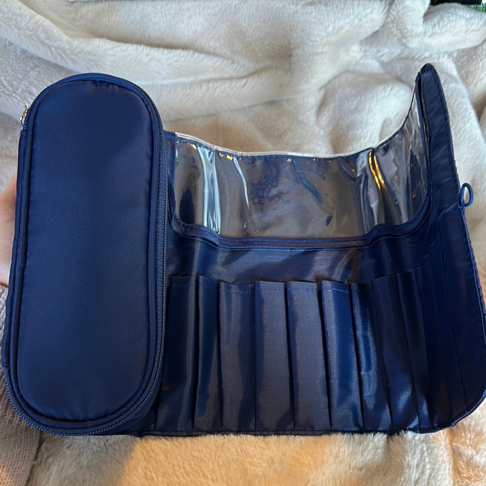 Navy Blue Travel Makeup Organizer